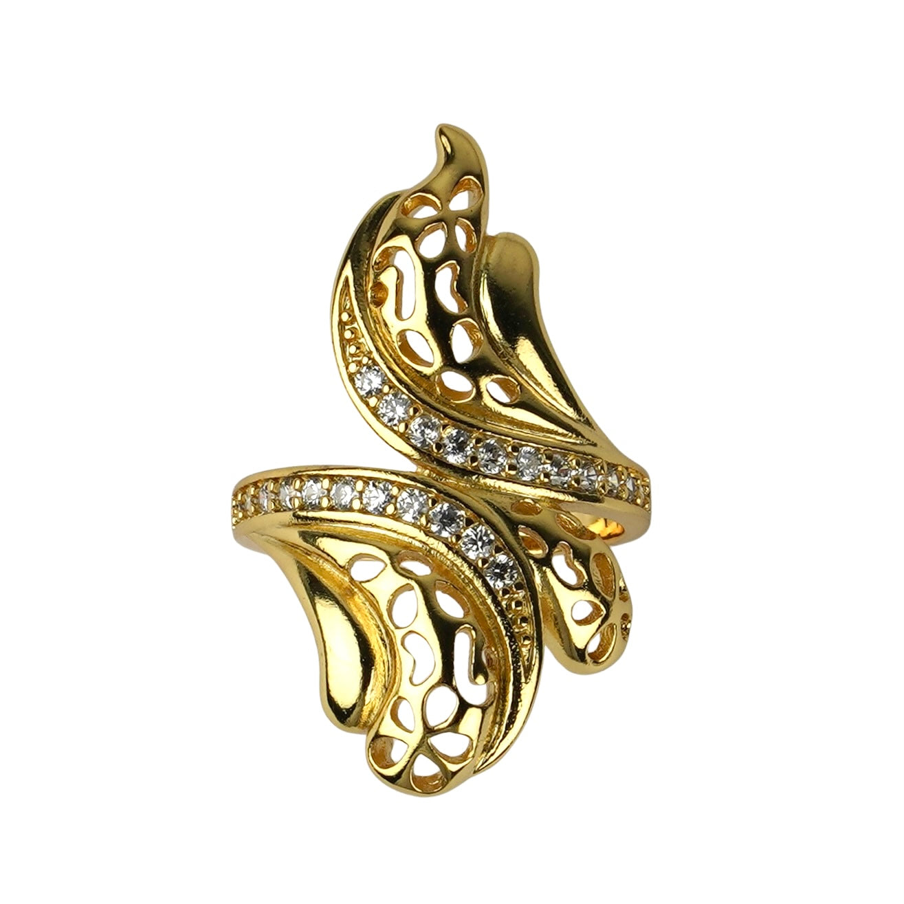 CC01508 Ring 18K Gold Plated Copper Cubic Zirconia