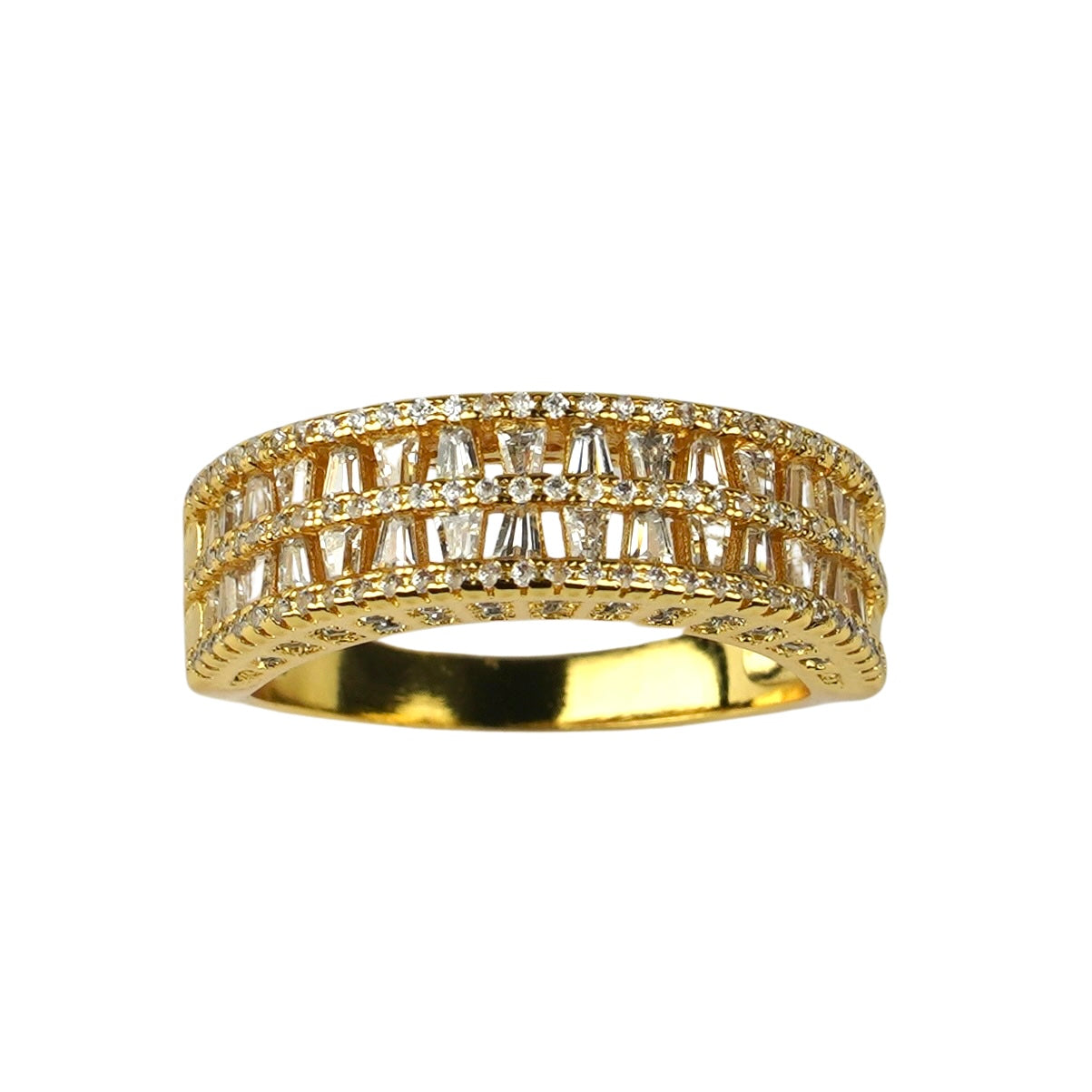 CC01509 Ring 18K Gold Plated Copper Cubic Zirconia