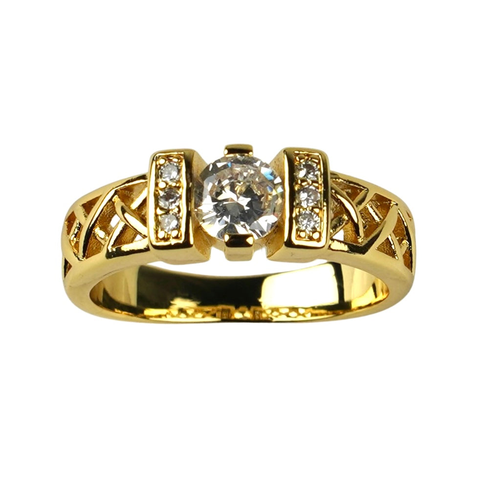 CC01512 Ring 18K Gold Plated Copper Cubic Zirconia