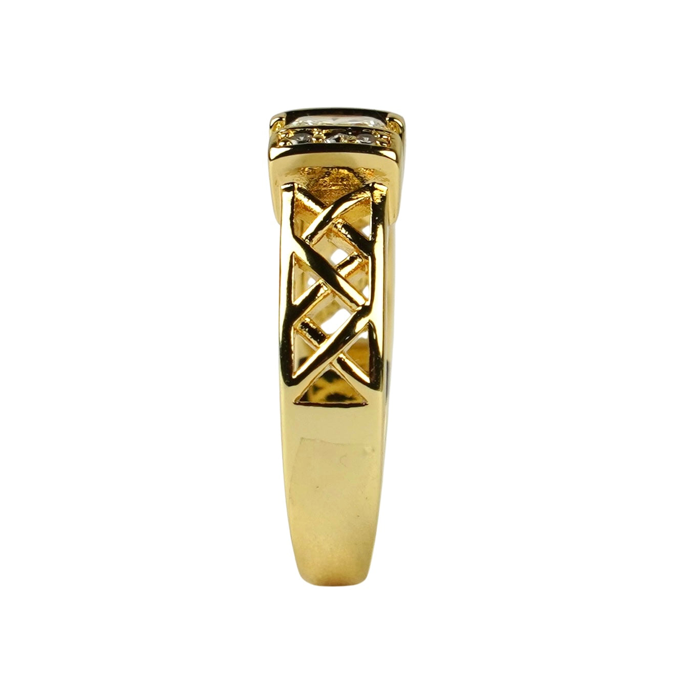 CC01512 Ring 18K oltin qoplamali mis kubik tsirkon