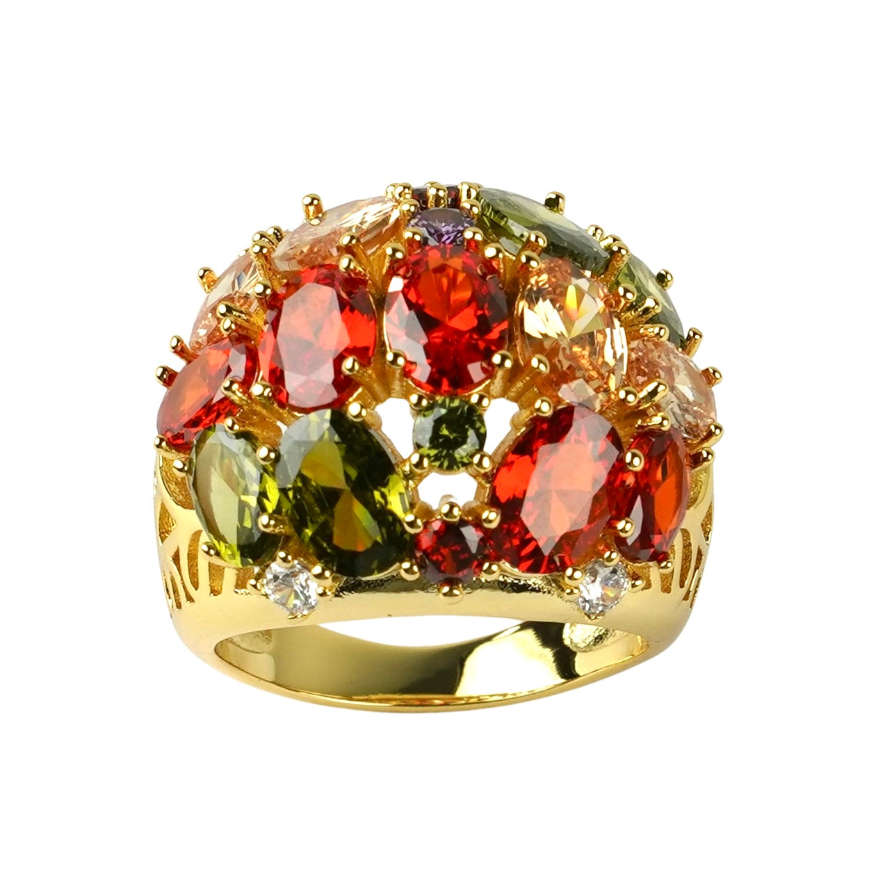 CC01516 Ring 18K Gold Plated Brass Cubic Zirconia