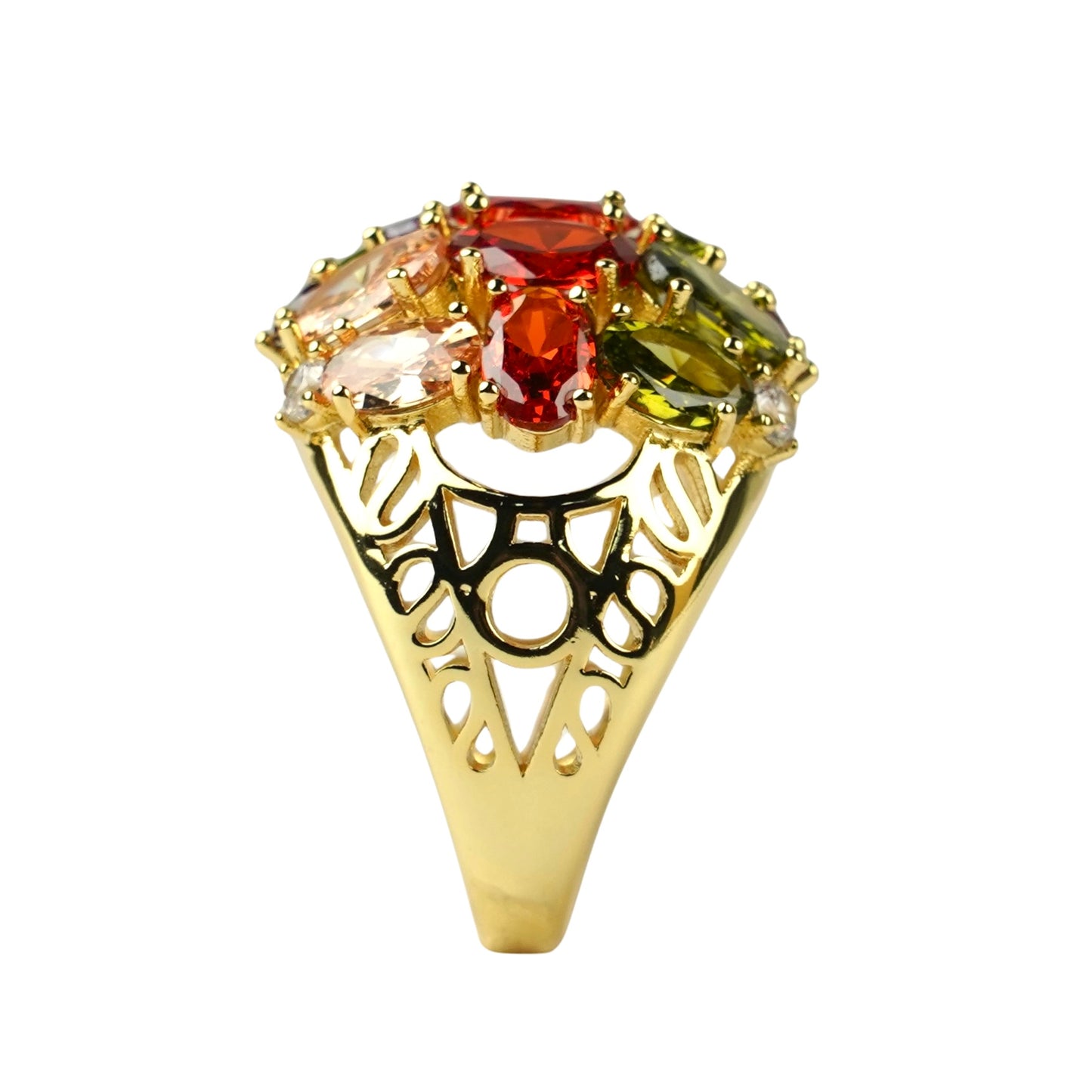 CC01516 Ring 18K Gold Plated Brass Cubic Zirconia