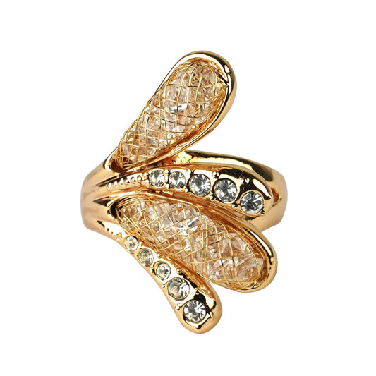 CC01568 Ring 18K Gold Plated Copper Crystal