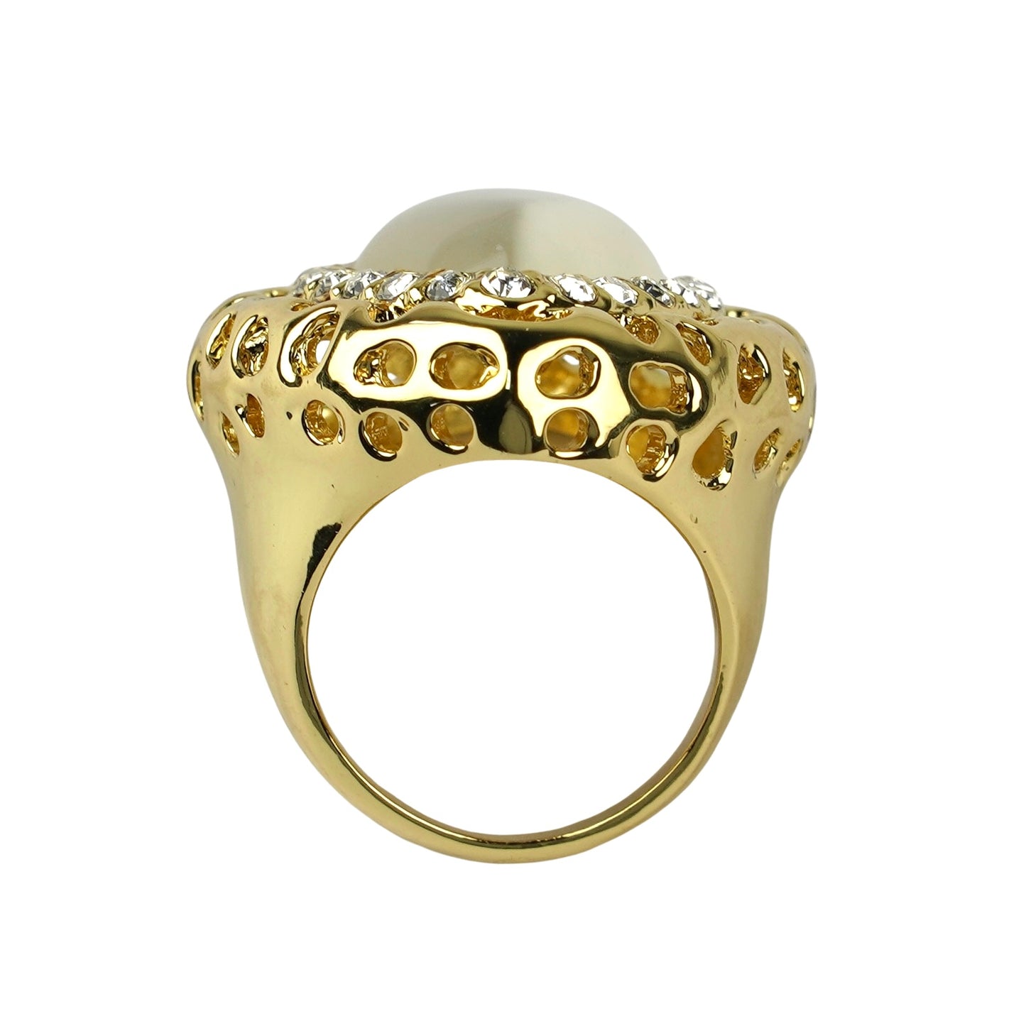 CC01570 Ring 18K Yellow Gold Plated Alloy Cat Eye Linde