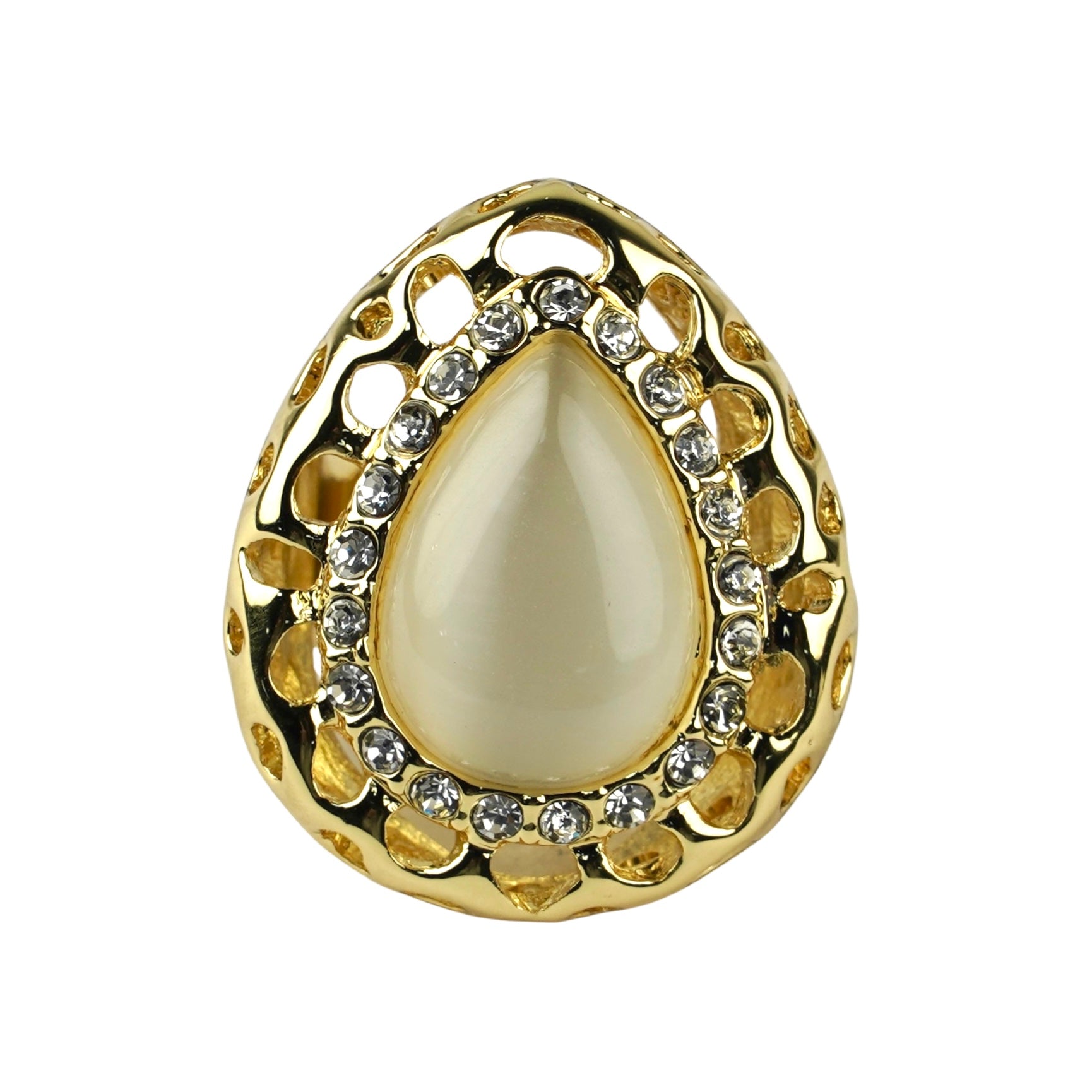 CC01570 Ring 18K Yellow Gold Plated Alloy Cat Eye Linde