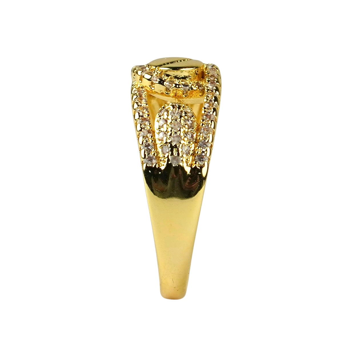 CC01578 Ring 18K Yellow Gold Plated Copper Cubic Zirconia