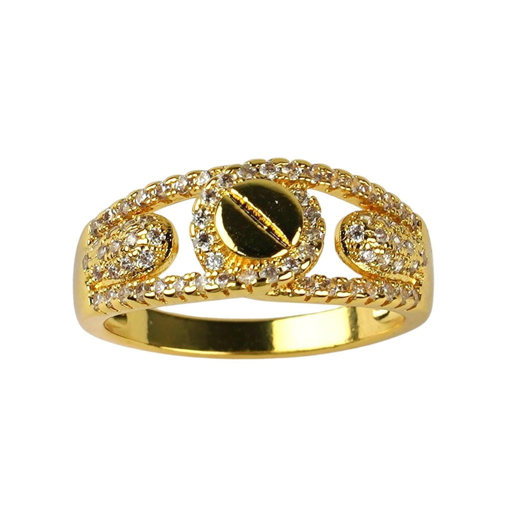 CC01578 Ring 18K Yellow Gold Plated Copper Cubic Zirconia