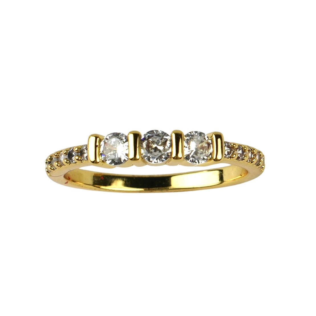 CC01585 Ring 18K Yellow Gold Plated Copper Cubic Zirconia