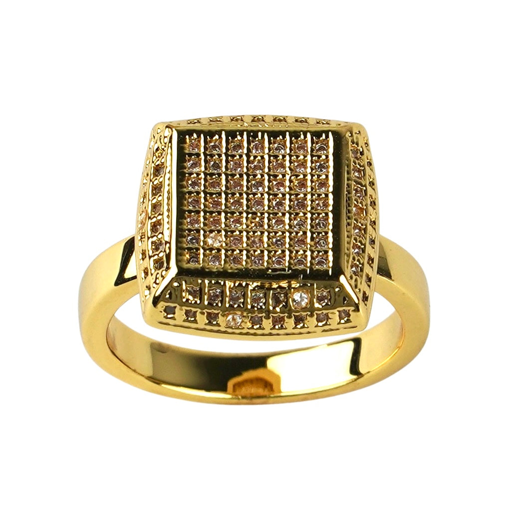 CC01586 Ring 18K Yellow Gold Plated Copper Cubic Zirconia