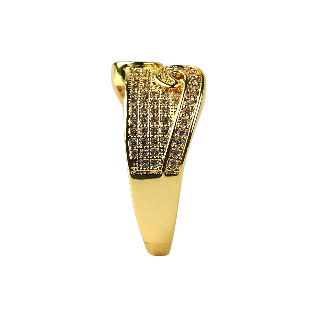 CC01588 Ring 18K Yellow Gold Plated Copper Cubic Zirconia