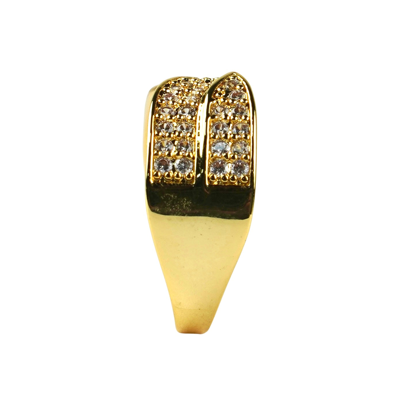 CC01589 Ring 18K Yellow Gold Plated Copper Cubic Zirconia