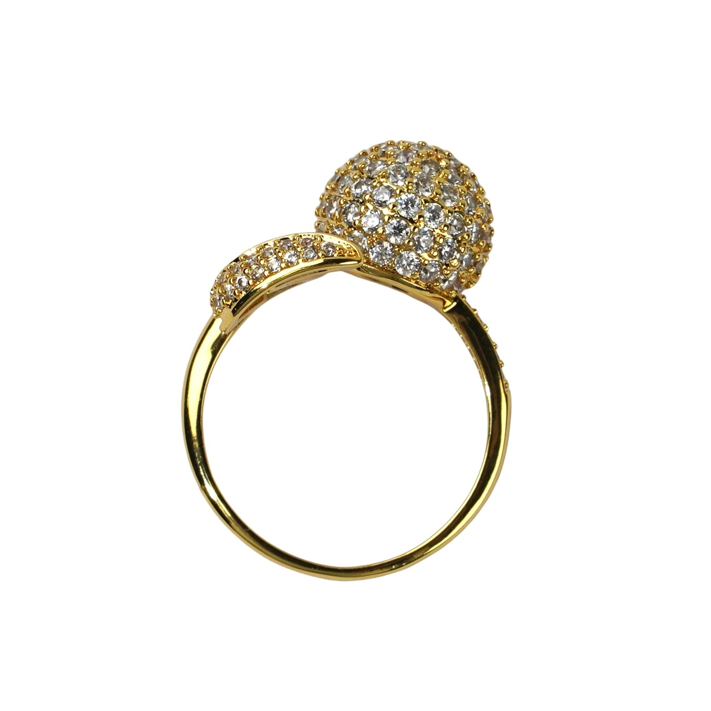 CC01598 Ring 18K Yellow Gold Plated Copper Cubic Zirconia