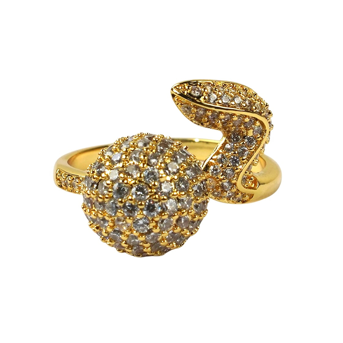 CC01598 Ring 18K Yellow Gold Plated Copper Cubic Zirconia