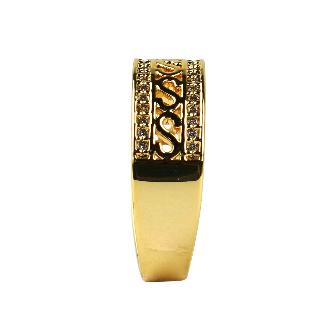 CC01600 Ring 18K Yellow Gold Plated Copper Cubic Zirconia