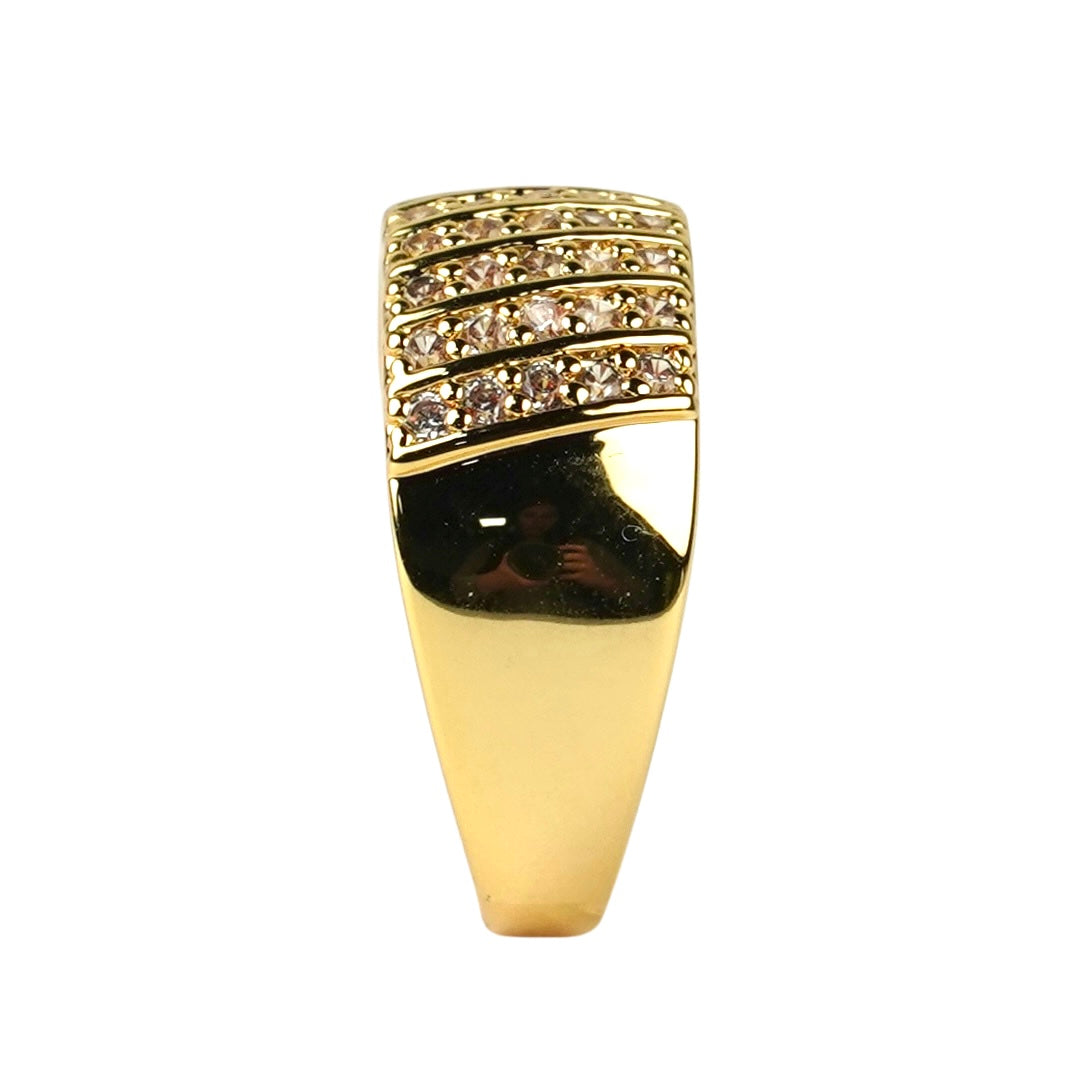 CC01601 Ring 18K Yellow Gold Plated Copper Cubic Zirconia