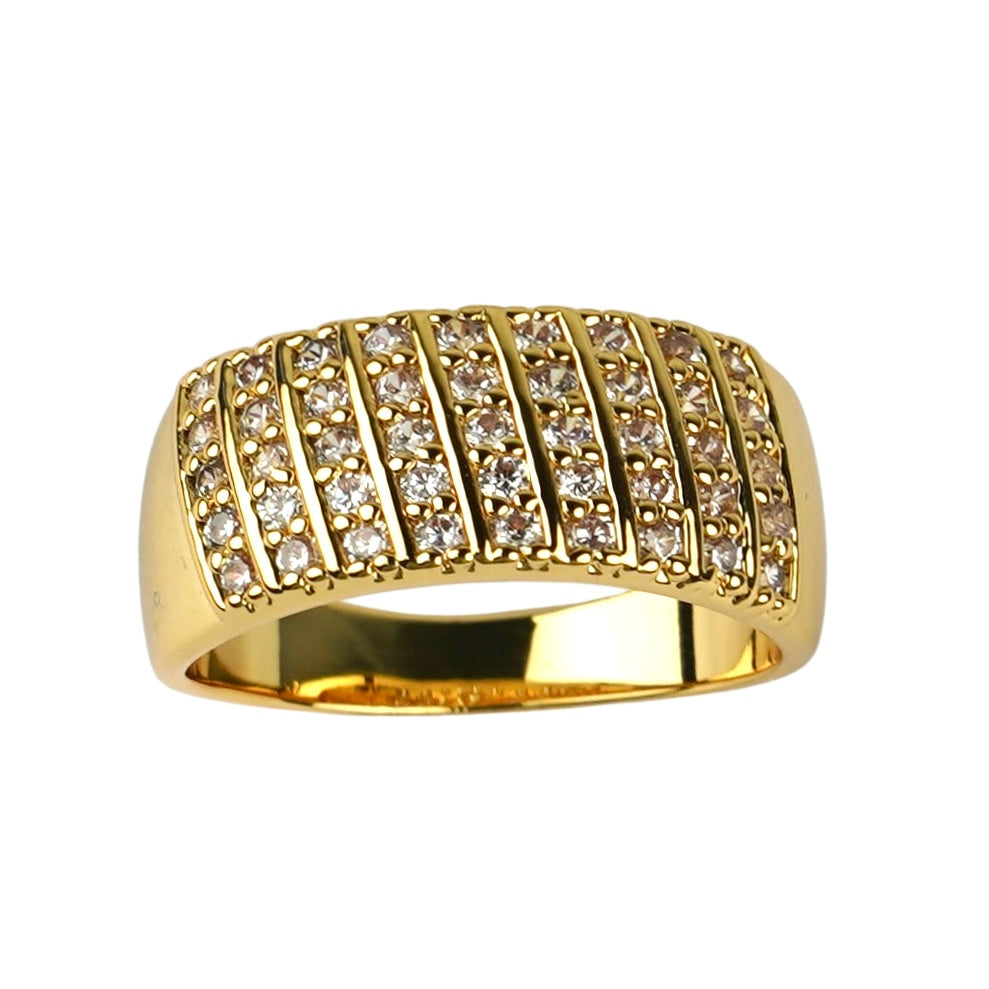 CC01601 Ring 18K Yellow Gold Plated Copper Cubic Zirconia