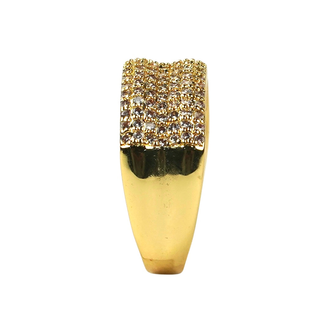 CC01602 Ring 18K Yellow Gold Plated Copper Cubic Zirconia