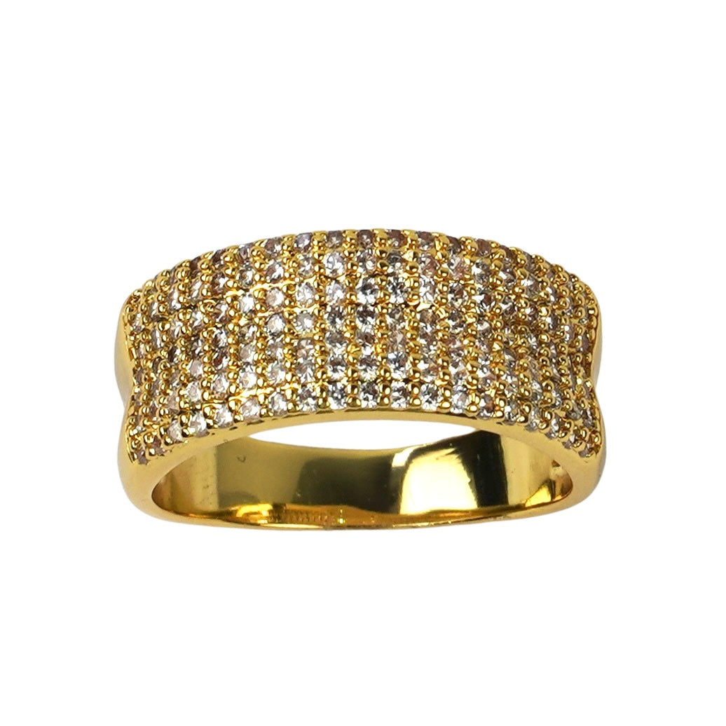 CC01602 Ring 18K Yellow Gold Plated Copper Cubic Zirconia