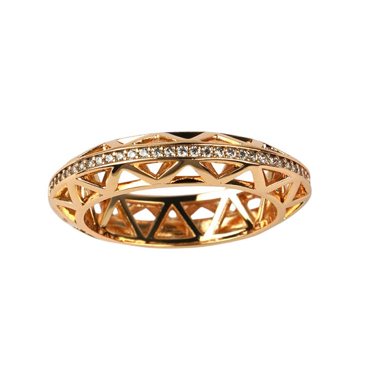 CC01641 Ring 18K Gold Plated Copper Cubic Zirconia