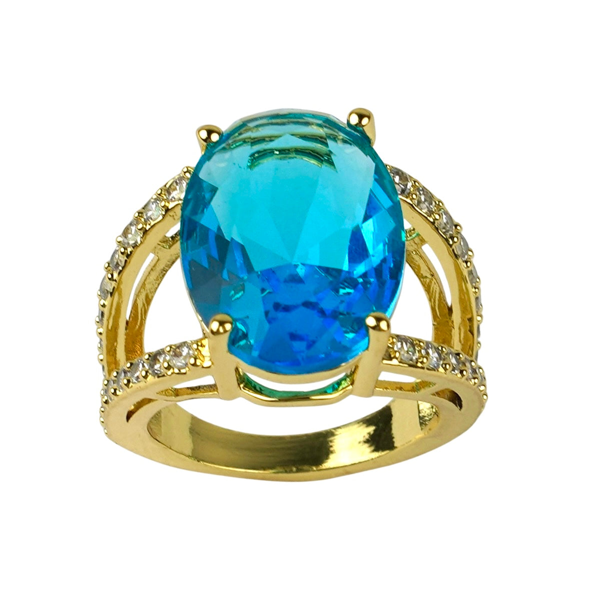 CC01663 Ring Yellow Gold Plated Copper Crystal