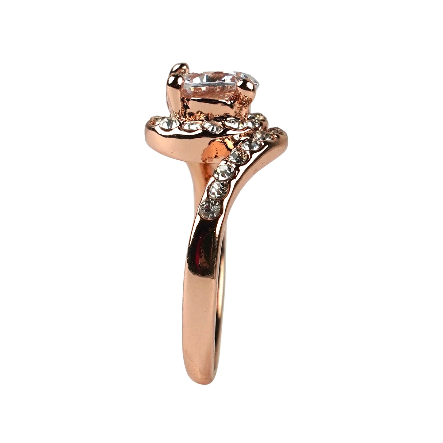 CC01682-1 Ring Rose Gold Plated Copper Cubic Zirconia