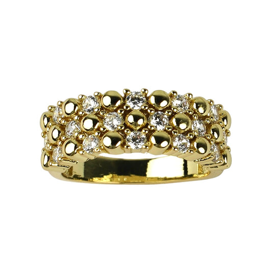 CC01689 Ring Yellow Gold Plated Cubic Zirconia Alloy