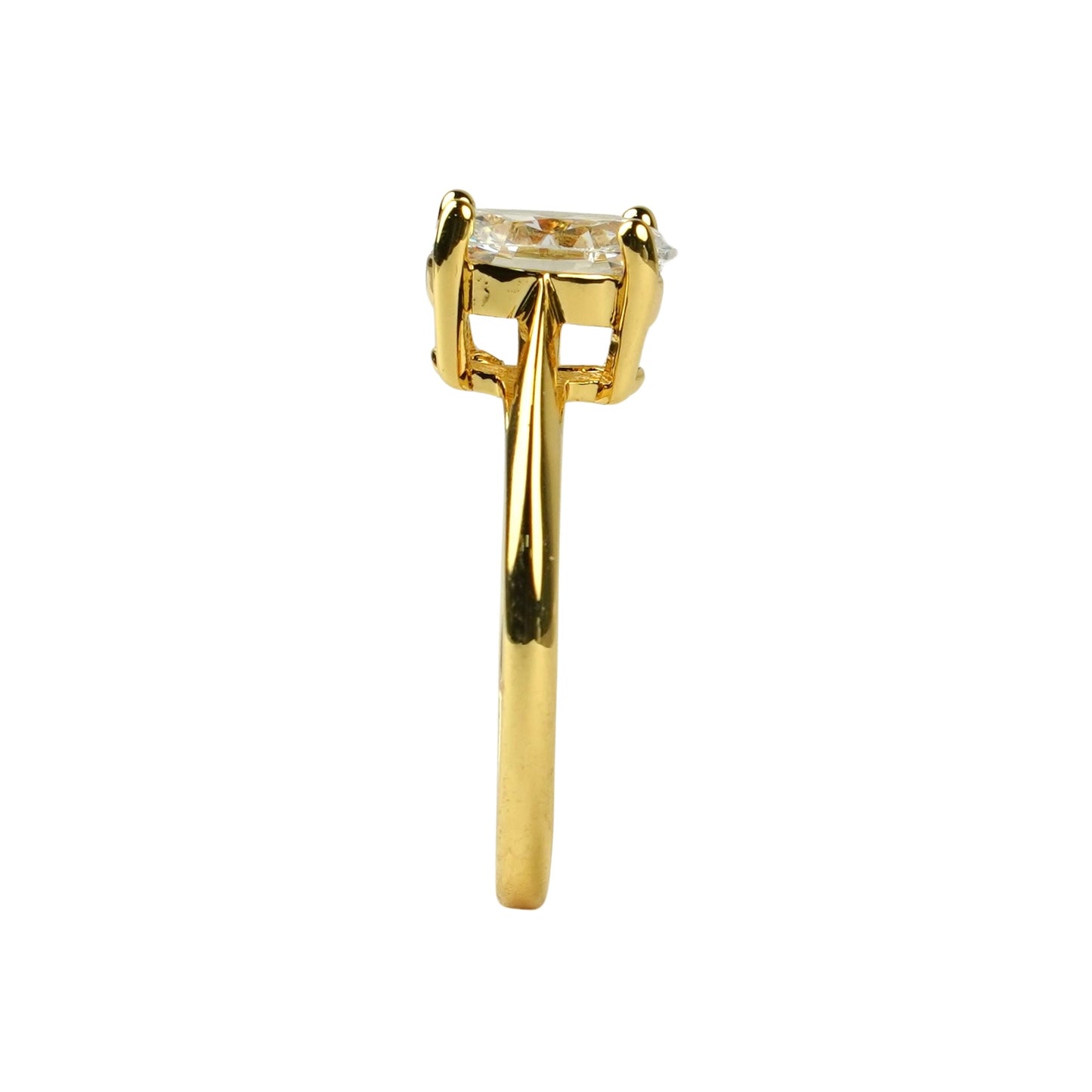 CC01708 Ring 18K Yellow Gold Plated Copper Cubic Zirconia