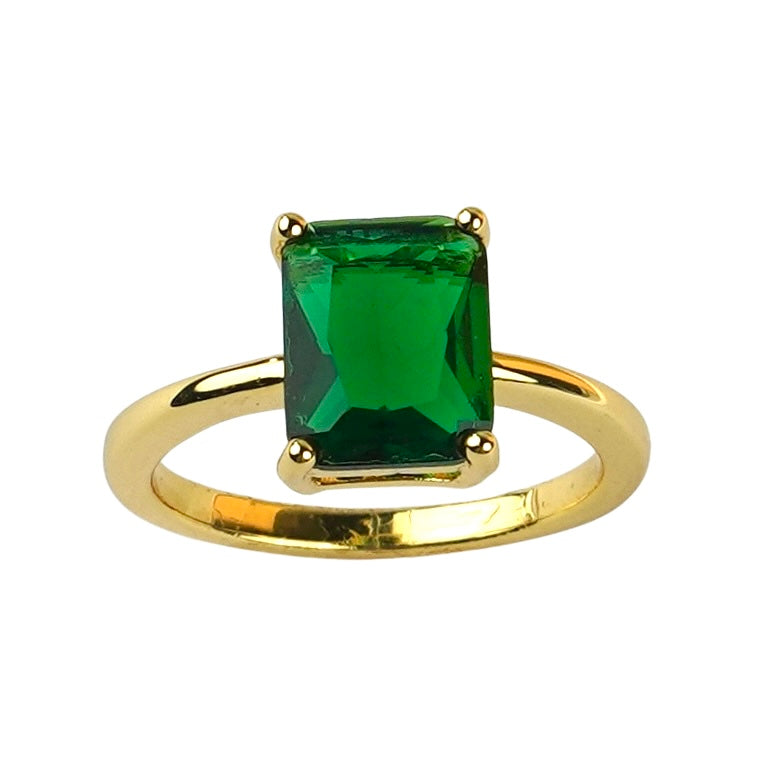 CC01709 Ring 18K Yellow Gold Plated Copper Cubic Zirconia