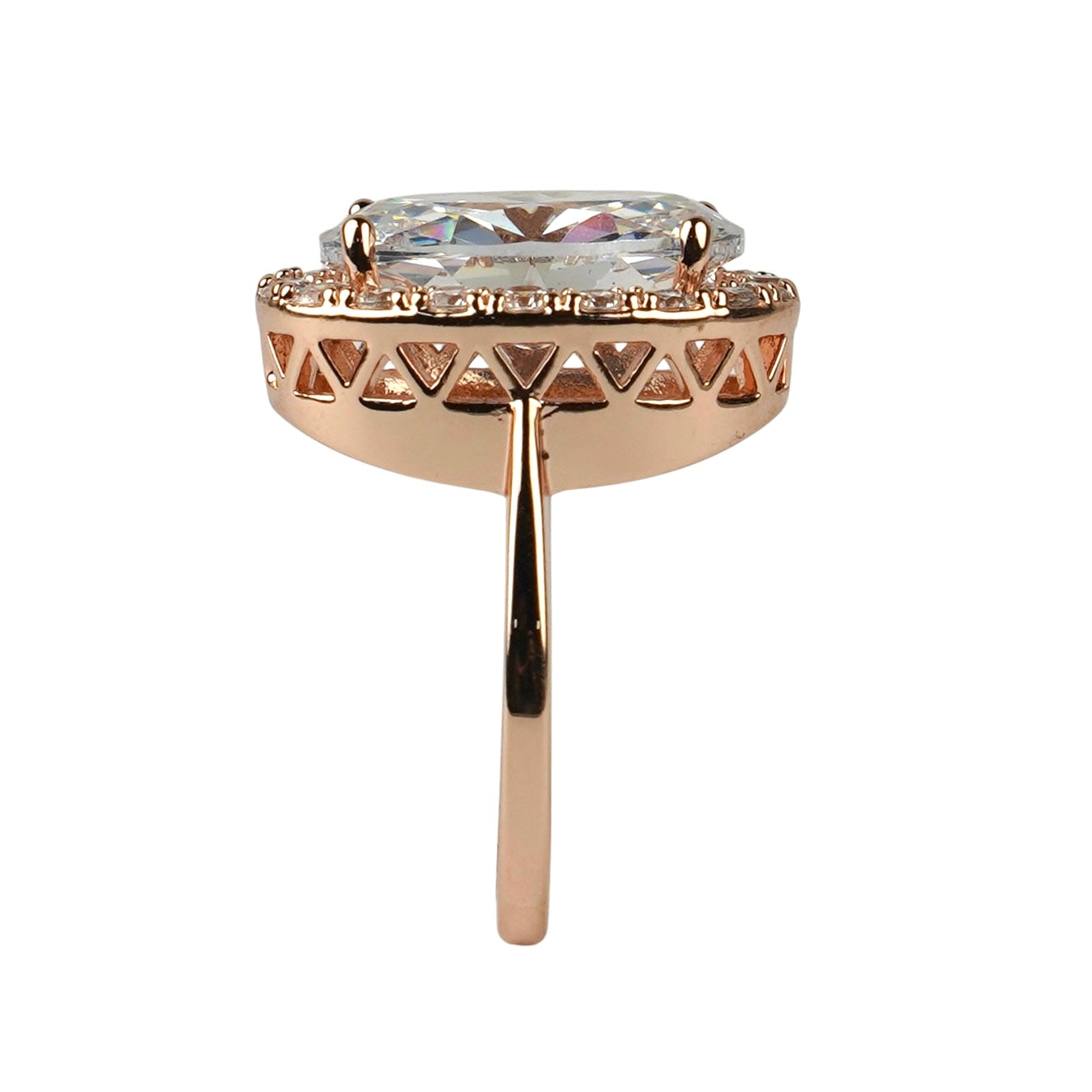 CC01711 Ring 18K Rose Gold Plated Copper Cubic Zirconia