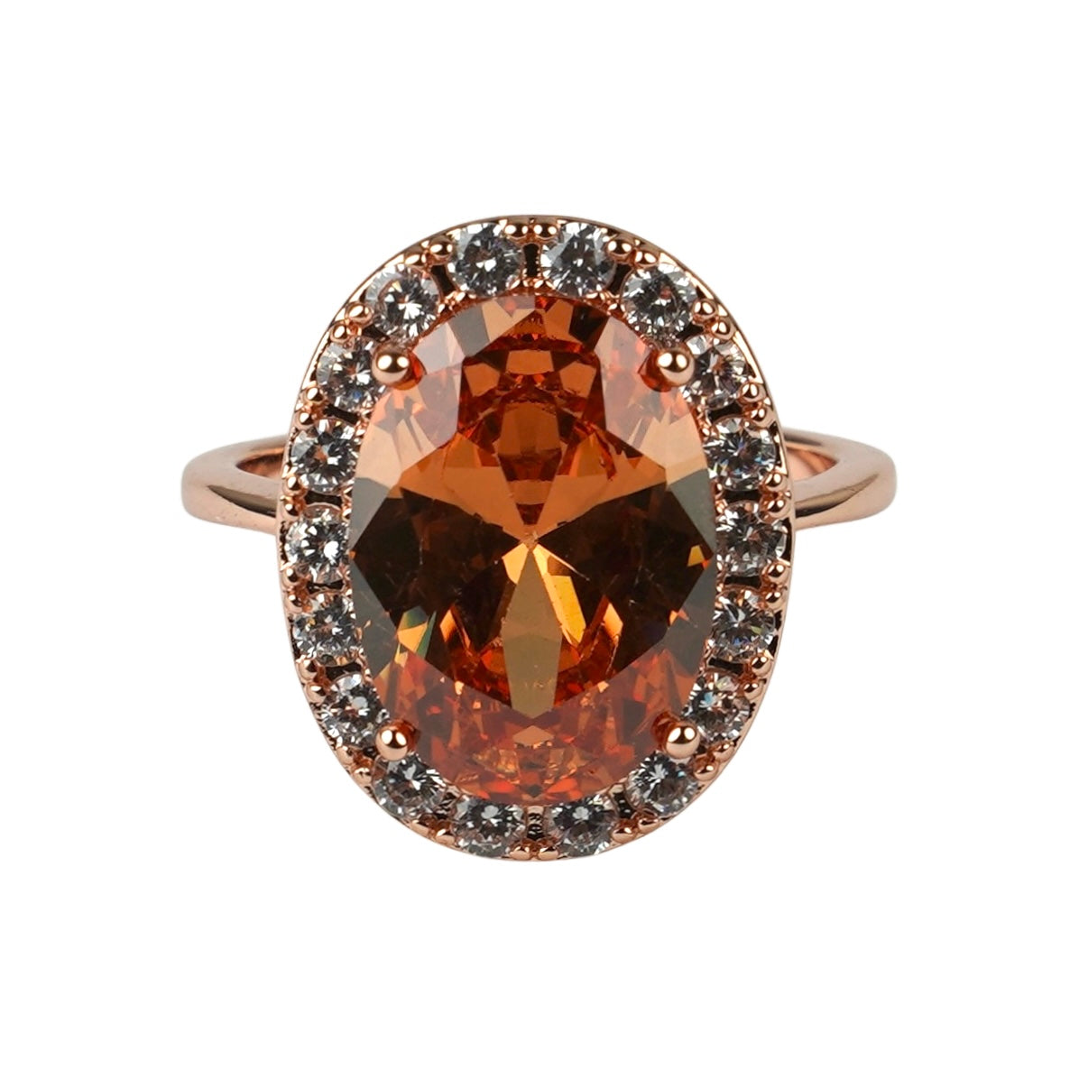 CC01712 Ring 18K Rose Gold Plated Copper Cubic Zirconia