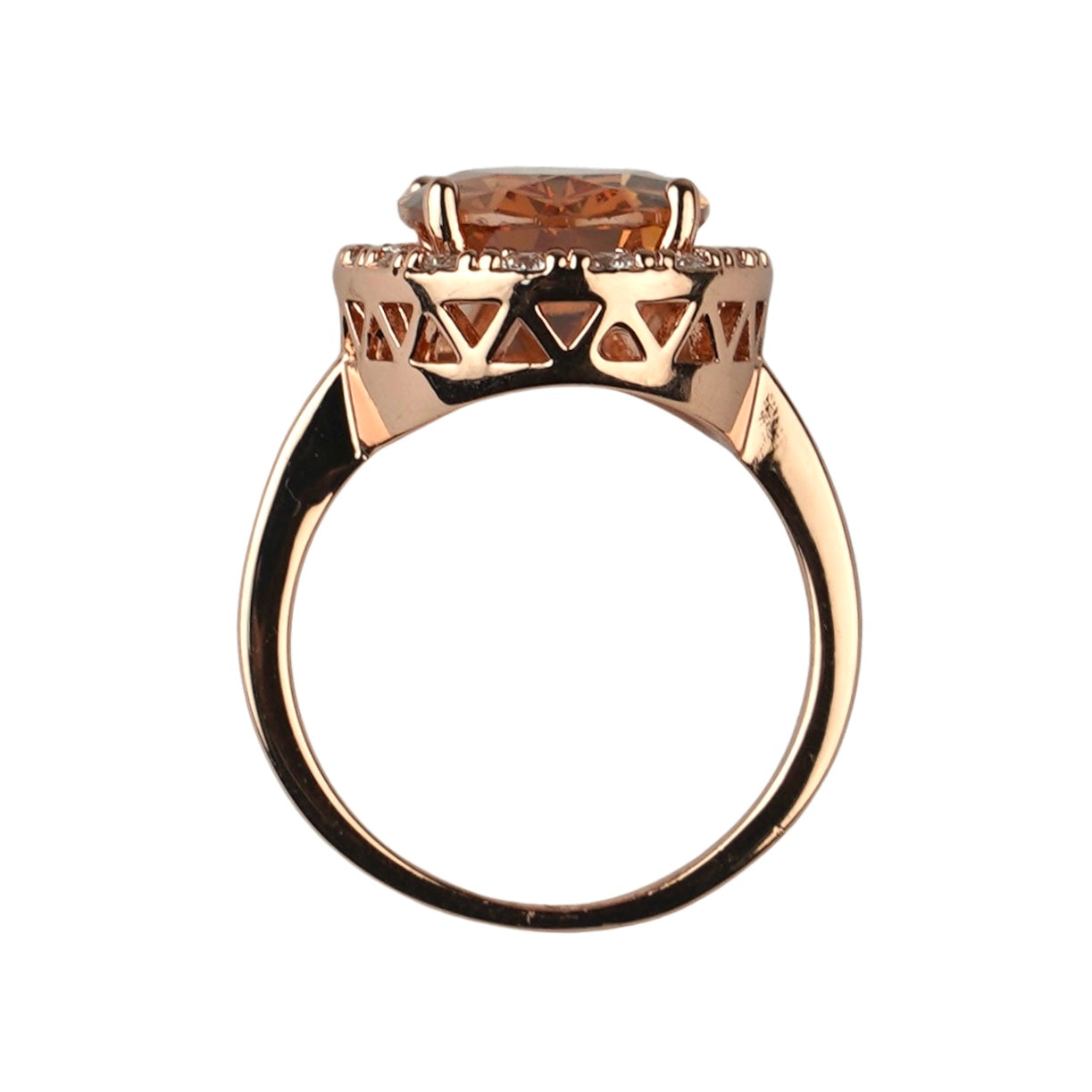 CC01712 Ring 18K Rose Gold Plated Copper Cubic Zirconia