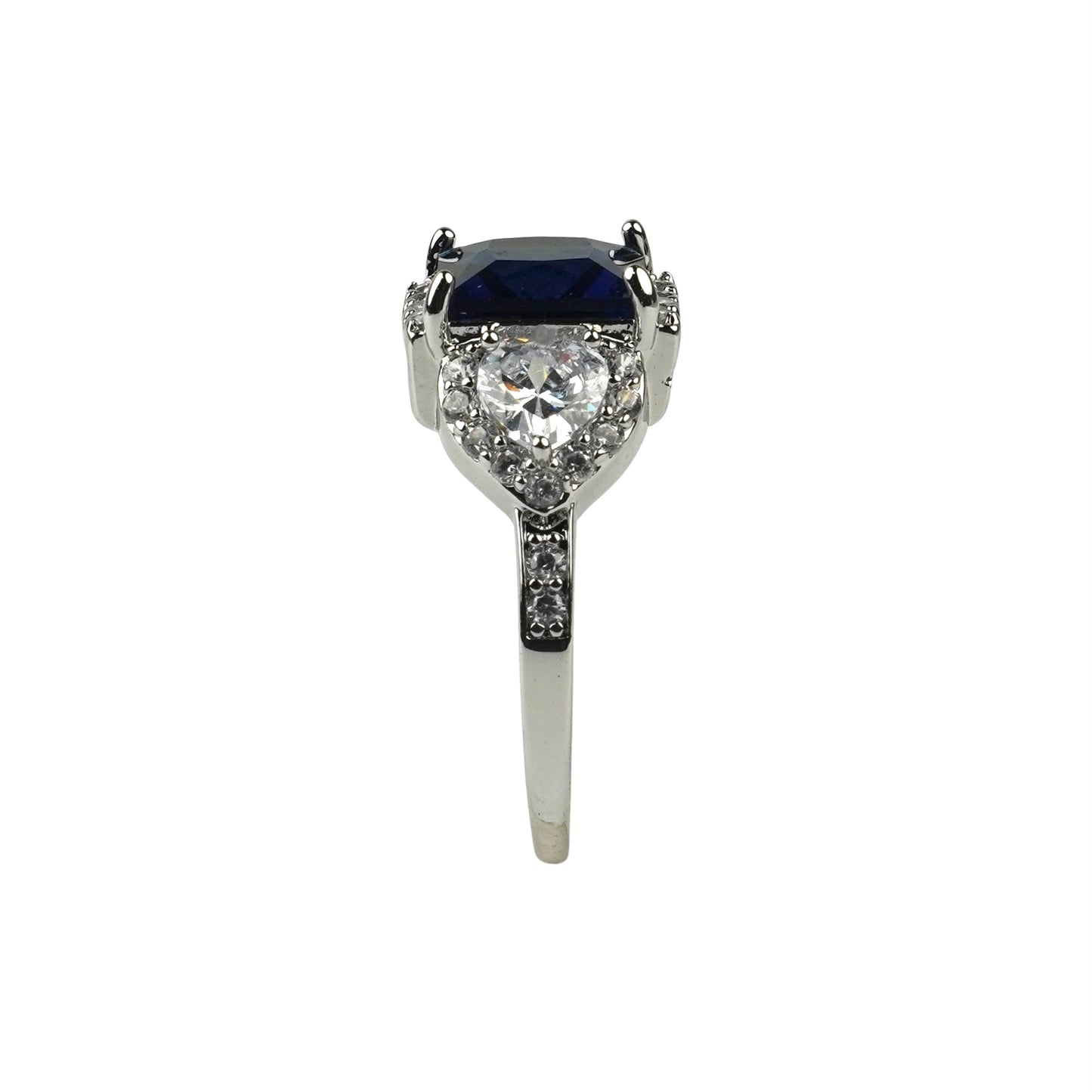 CC01714 Ring 18K White Gold Plated Copper Cubic Zirconia