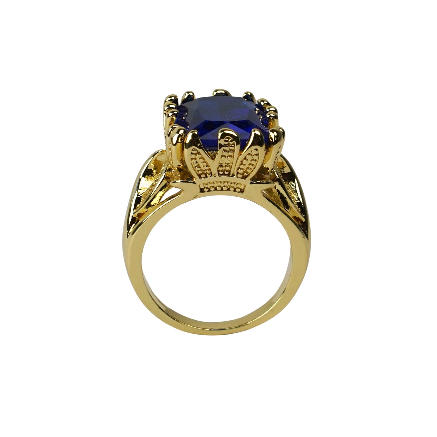 CC01748 Ring 18K sariq oltin bilan qoplangan qotishma kristalli