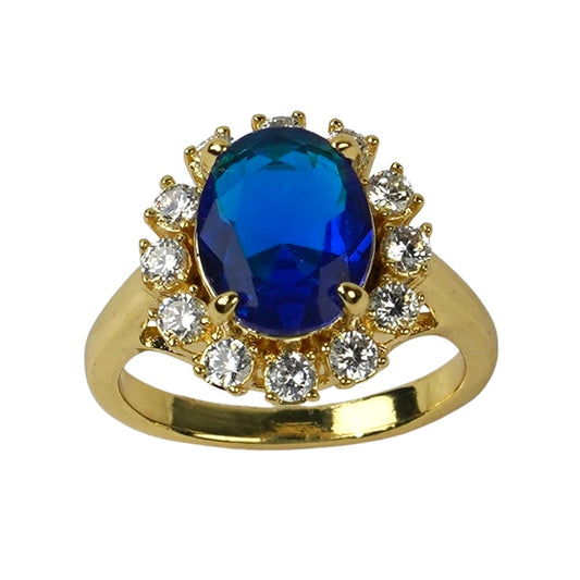 CC01774 Ring 18K Yellow Gold Plated Copper Cubic Zirconia