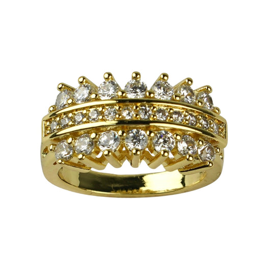 CC01777 Ring 18K Yellow Gold Plated Copper Cubic Zirconia