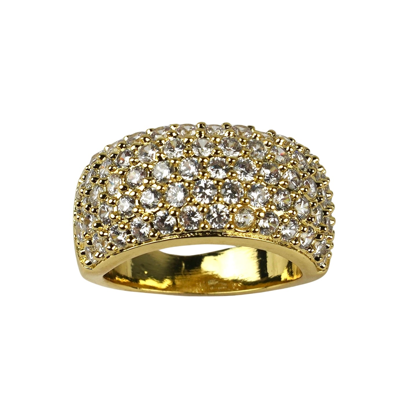 CC01793 Ring 18K Yellow Gold Plated Copper Cubic Zirconia