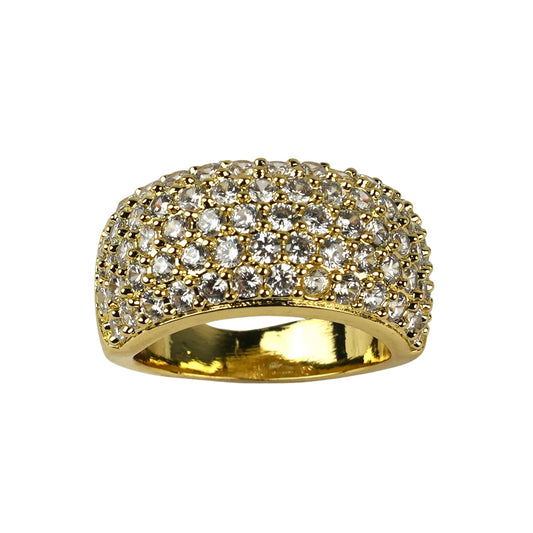 CC01793 Ring 18K Yellow Gold Plated Copper Cubic Zirconia