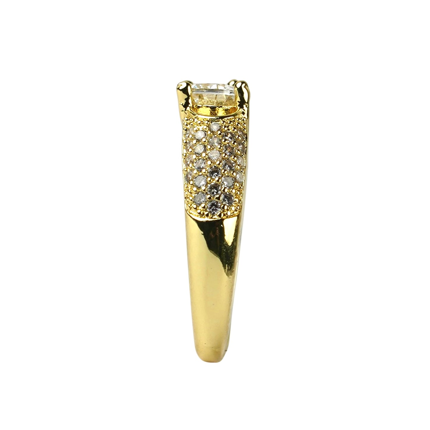 CC01814 Ring 18K Yellow Gold Plated Copper Cubic Zirconia