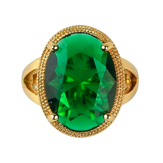 CC01842 Ring 18K Yellow Gold Plated Copper Crystal