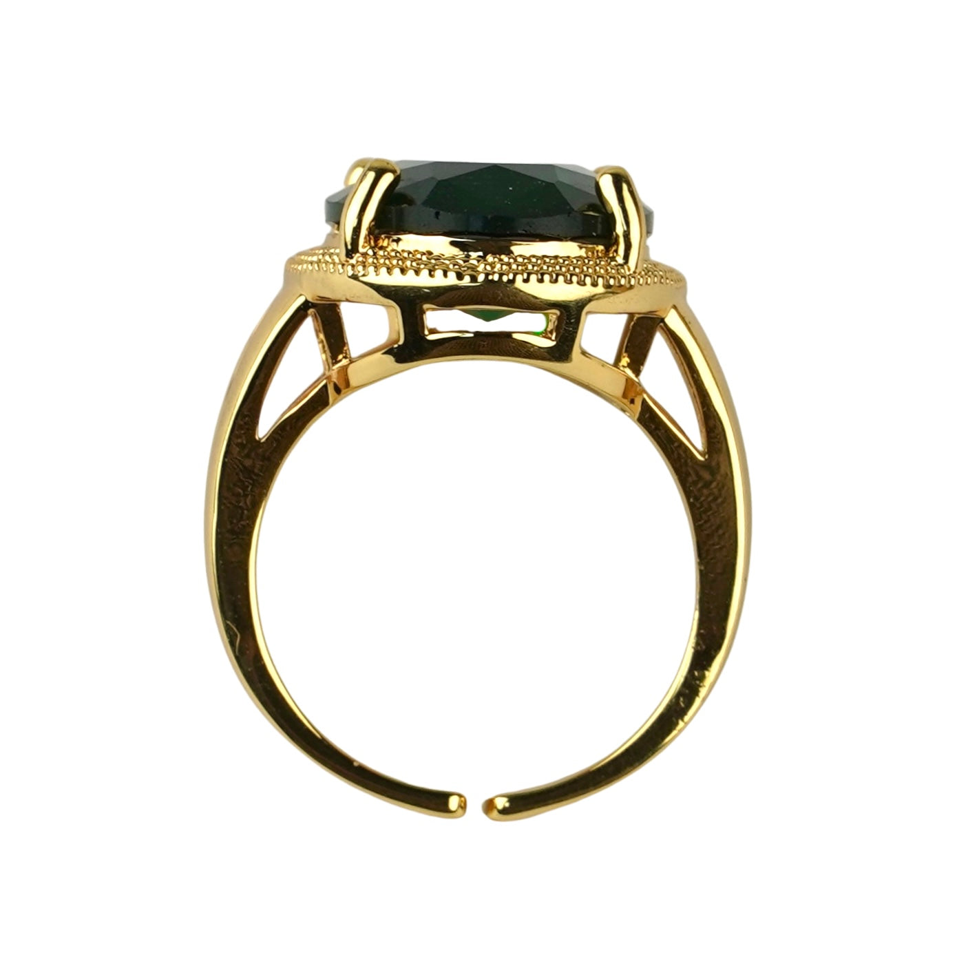 CC01842 Ring 18K Yellow Gold Plated Copper Crystal