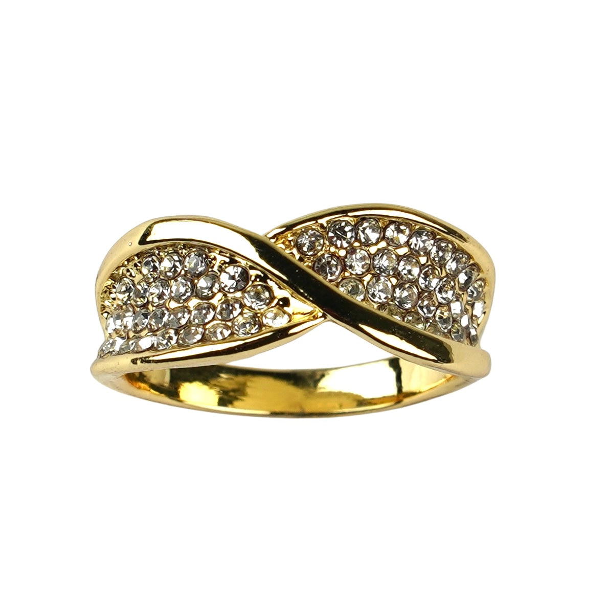 CC01867 Ring Yellow Gold Plated Alloy Crystal