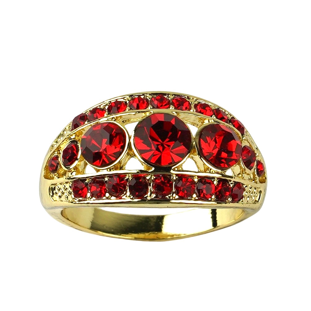 CC01874 Ring Yellow Gold Plated Alloy Crystal