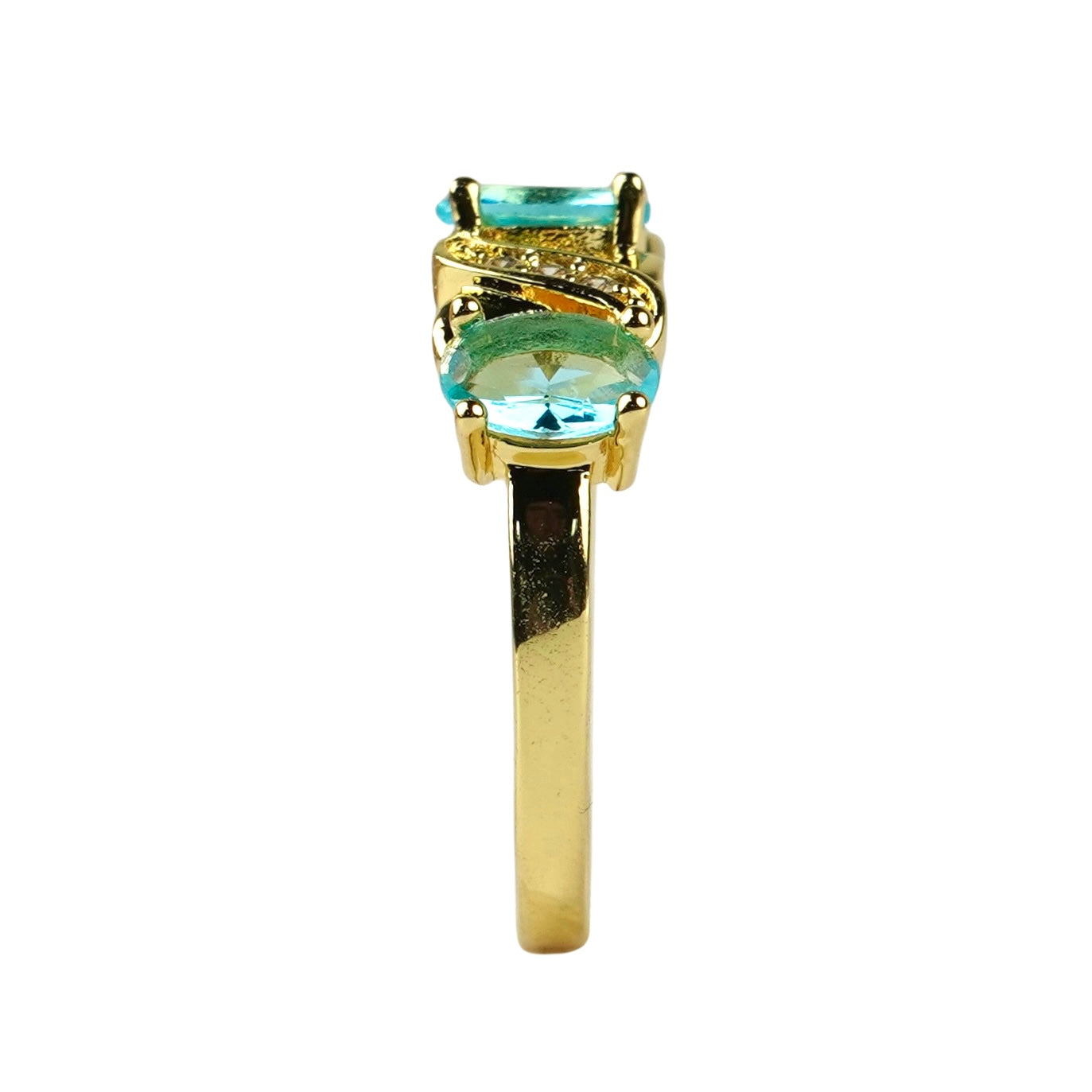 CC01889 Ring Yellow Gold Plated Alloy Crystal