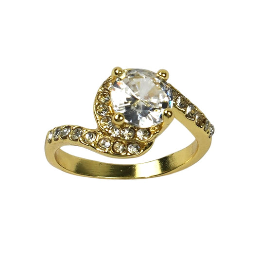 CC01896 Ring Yellow gold plated Copper Cubic zirconia