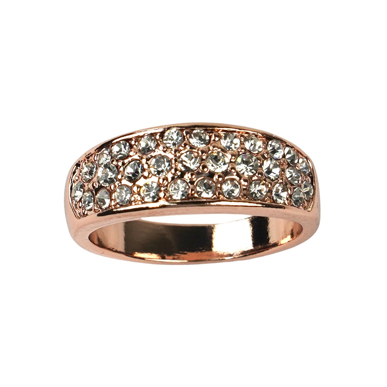 CC01907 Ring Rose Gold Plated Copper Cubic Zirconia