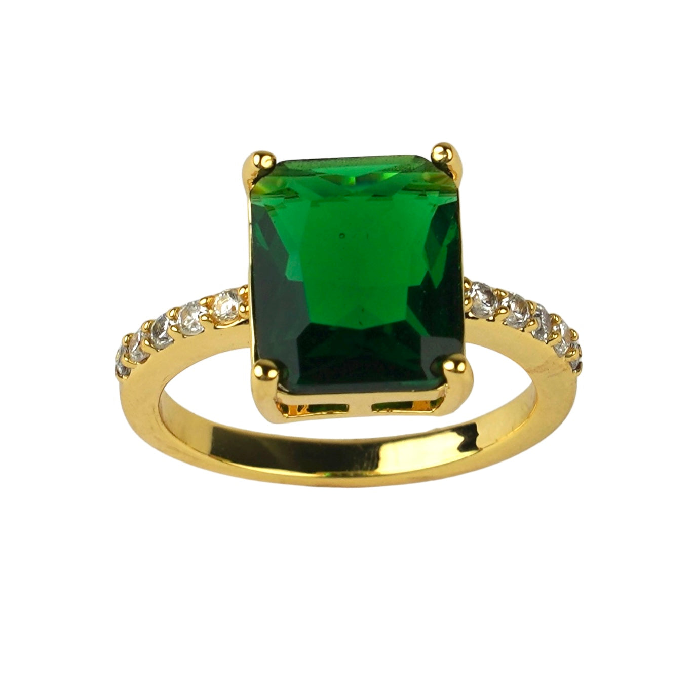 CC01912 Ring 18K Yellow Gold Plated Copper Cubic Zirconia