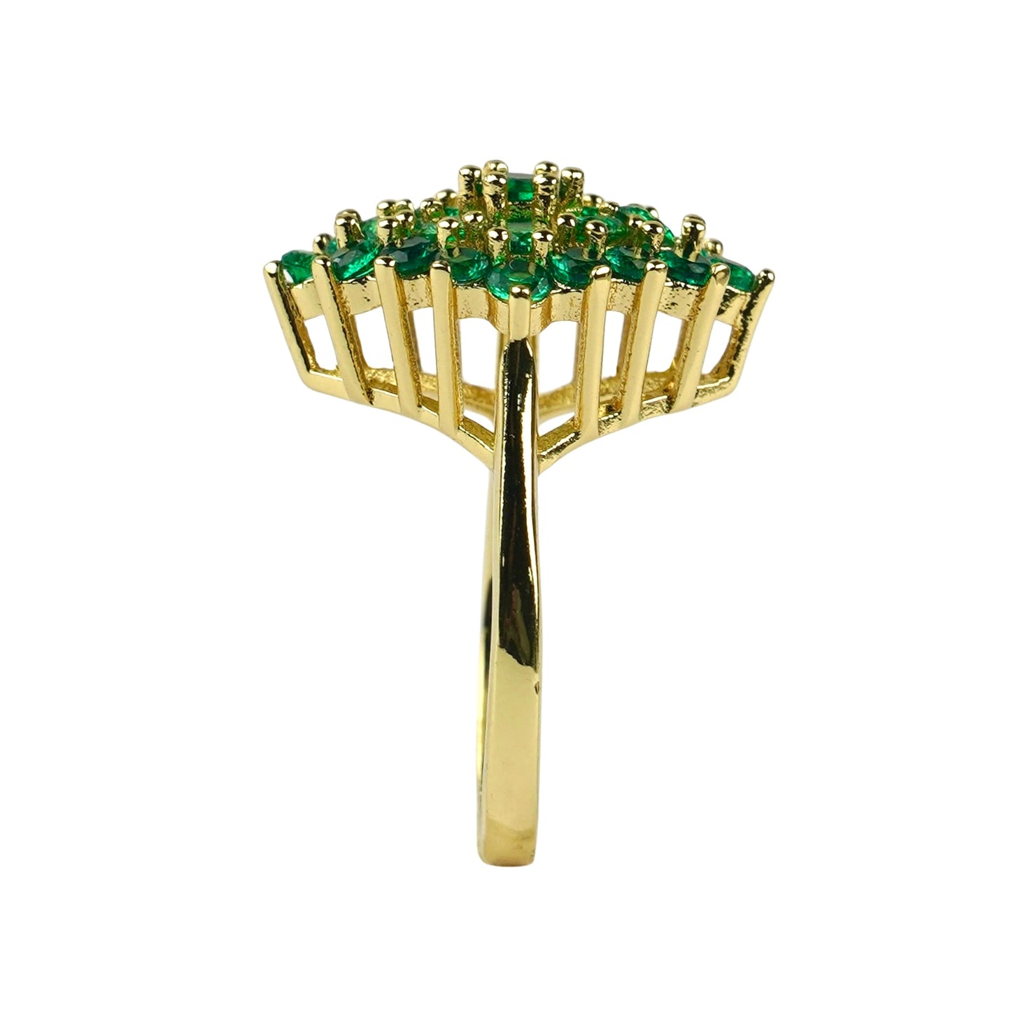 Кольцо CC01969 из меди с покрытием 18K желтым золотом и кубическим цирконием