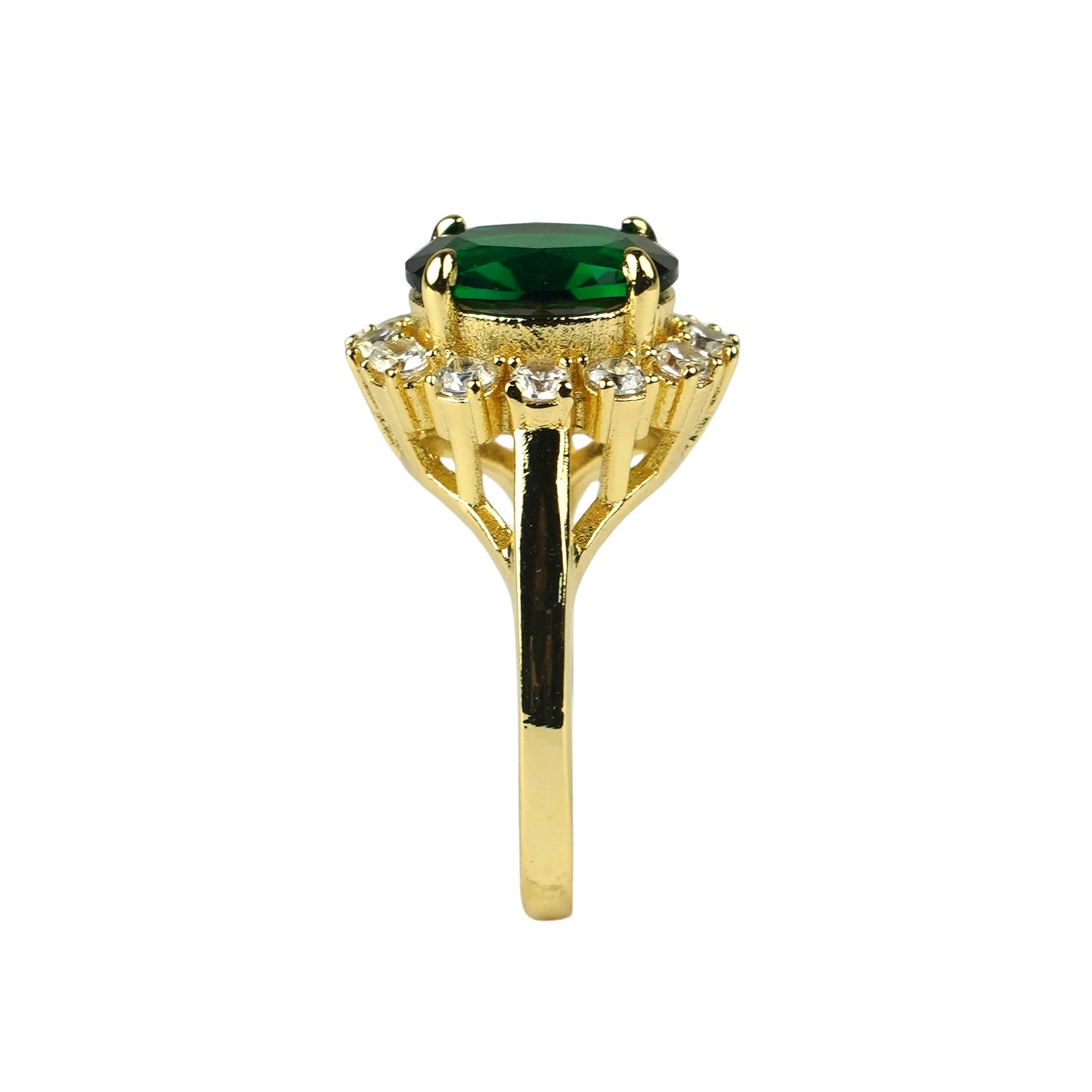 CC01988 Ring 18K Yellow Gold Plated Copper Cubic Zirconia