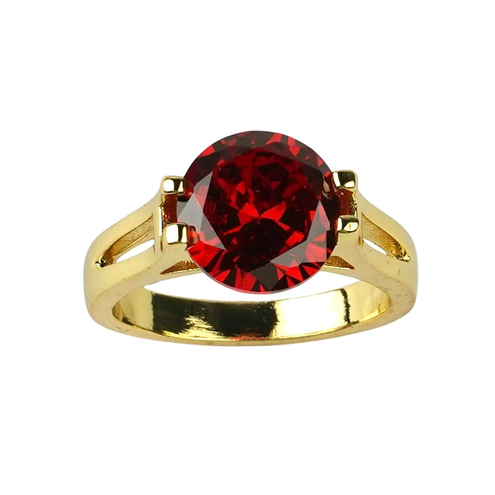 CC02021 Ring 18K Yellow Gold Plated Copper Cubic Zirconia