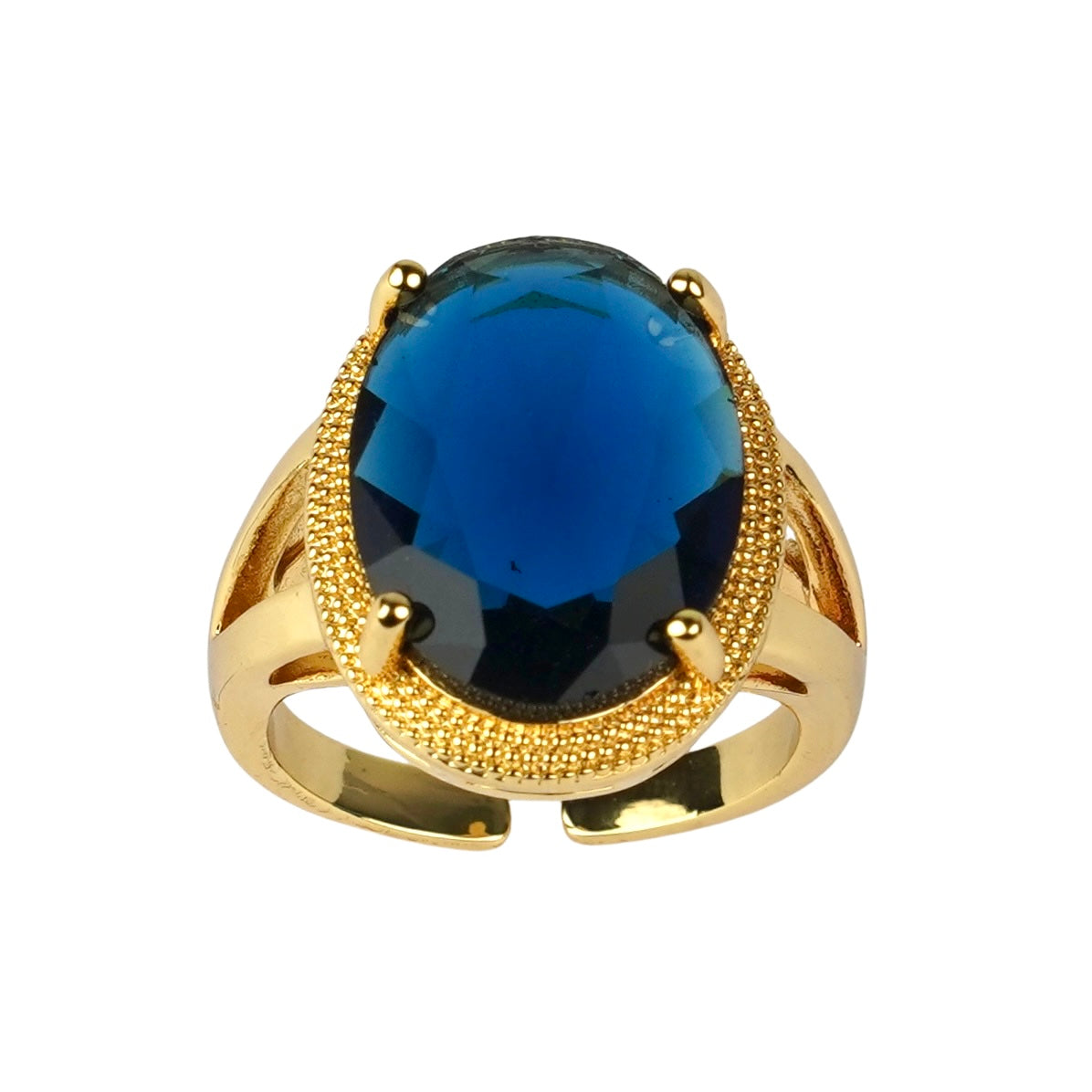 CC02057 Ring 18K Yellow Gold Plated Copper Crystal